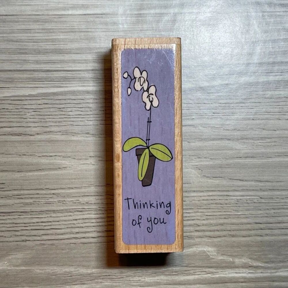 katie & co. Floral Thinking of You Rubber Stamp